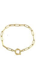 Bracelet maille trombone mousqueton